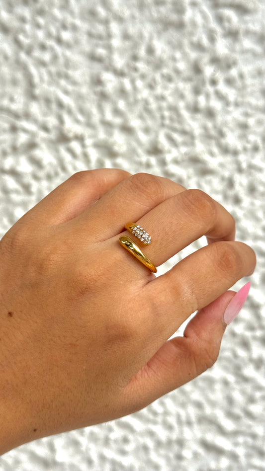 Half and Halo Ring (Adjustable)