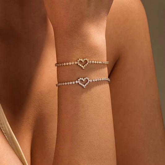 Heart Tennis Bracelet