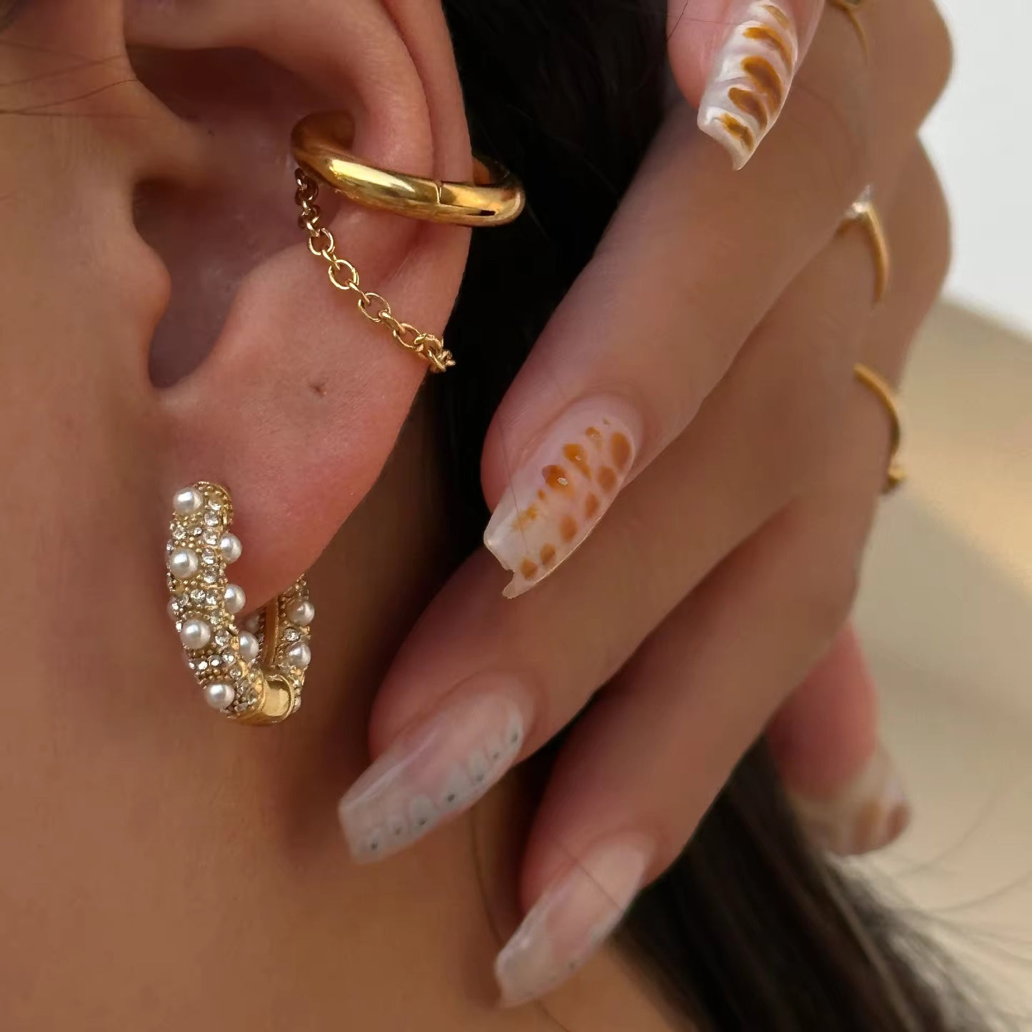 Pearl Halo Hoops