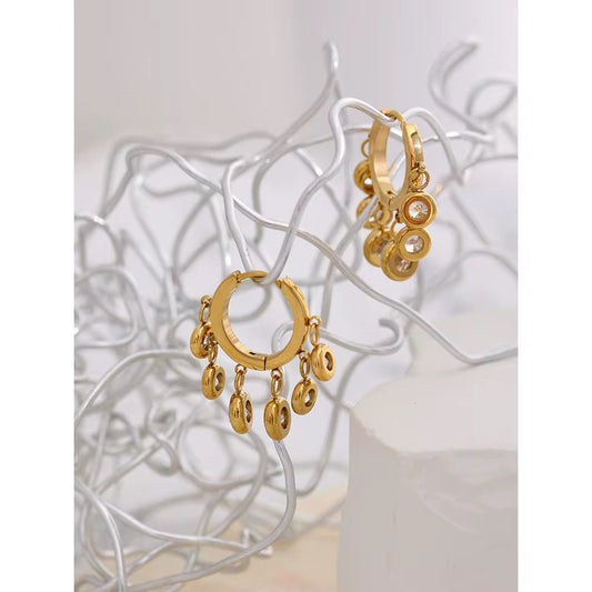 Golden Raindrop Hoops