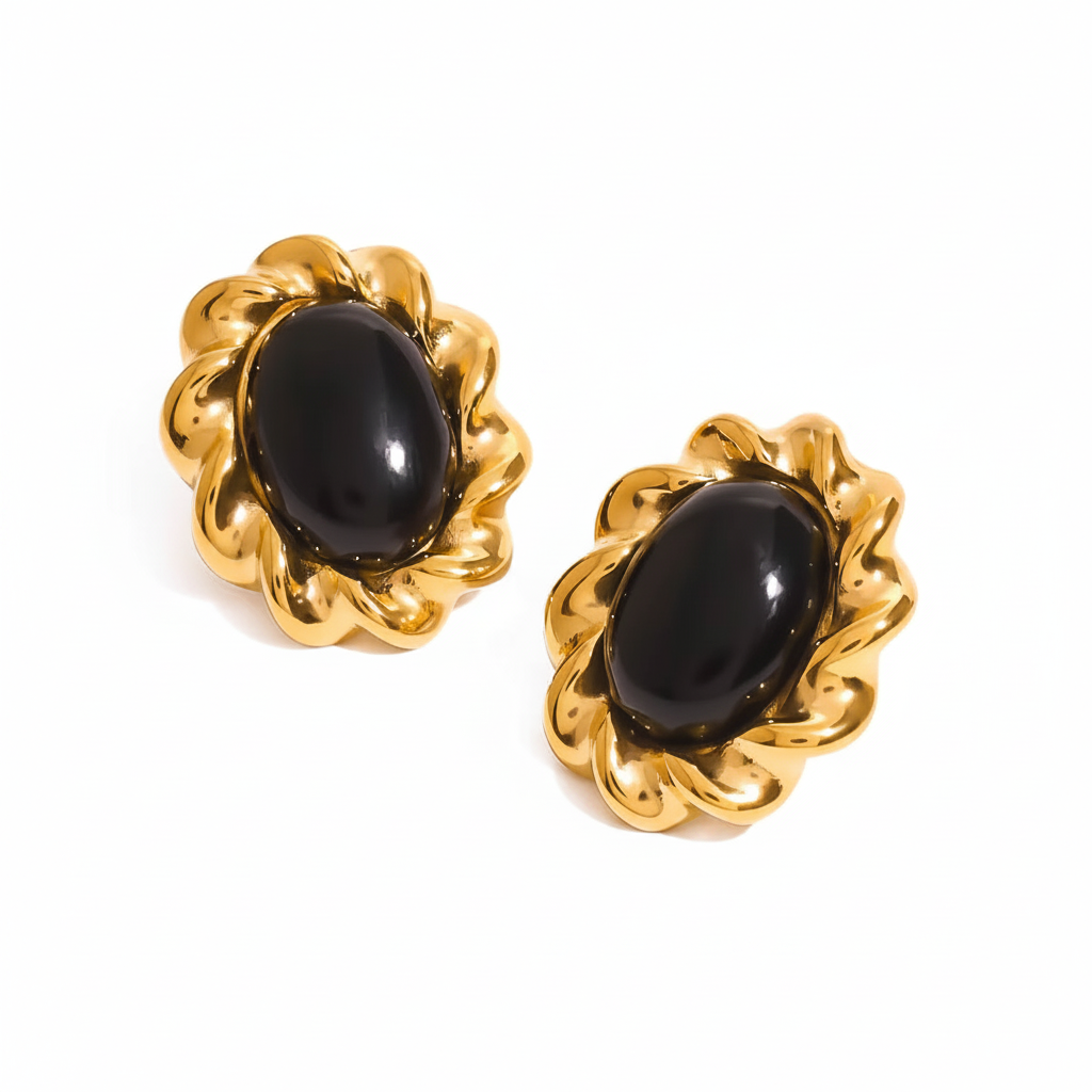 Onyx Bloom Earrings