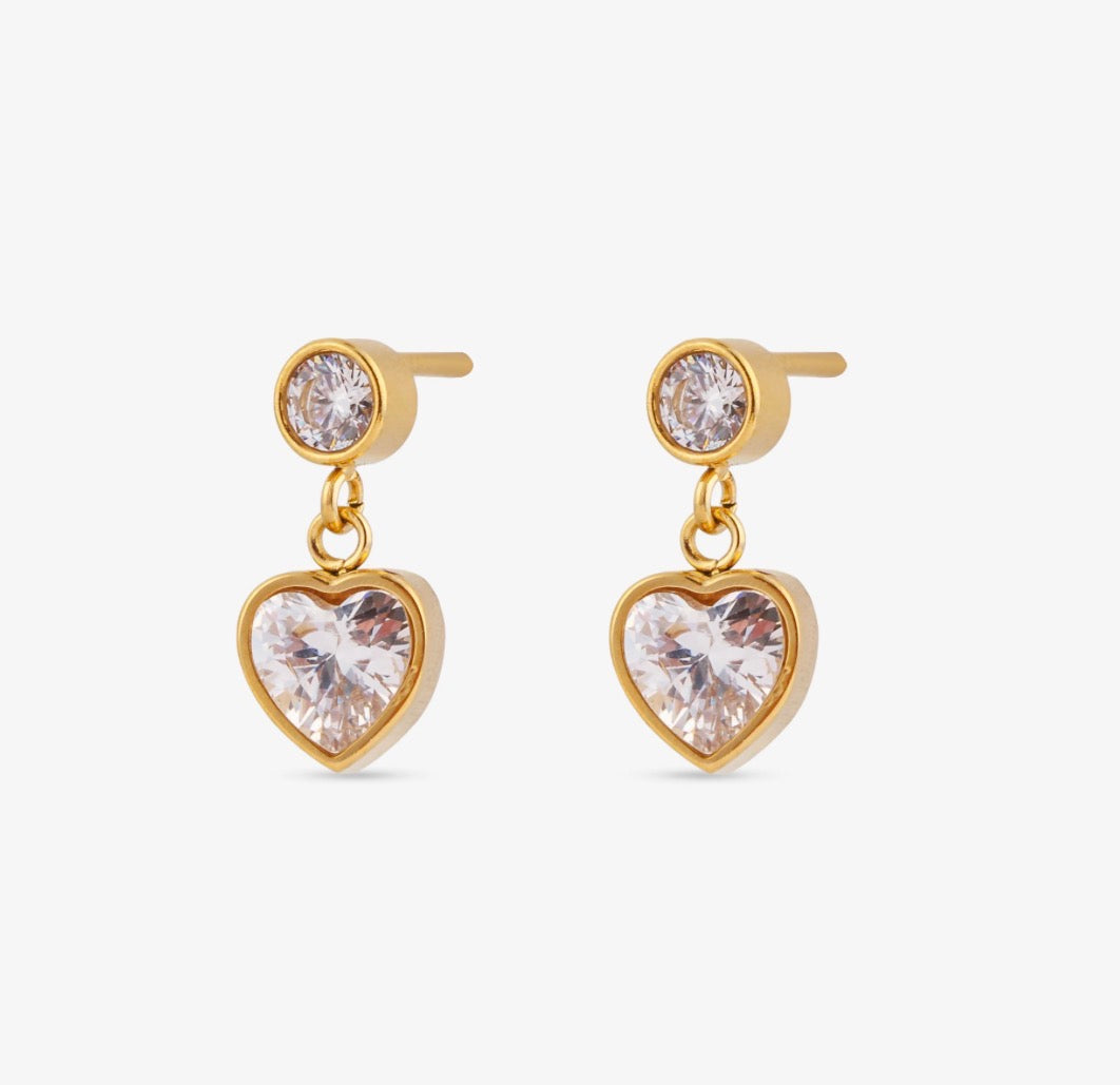 Bezel Heart Dangles