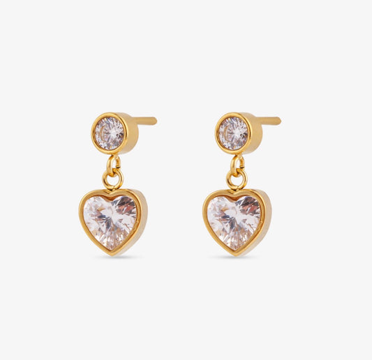 Bezel Heart Dangles