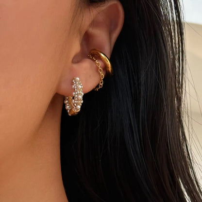 Pearl Halo Hoops