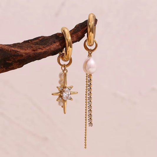Paired Contrast Earrings