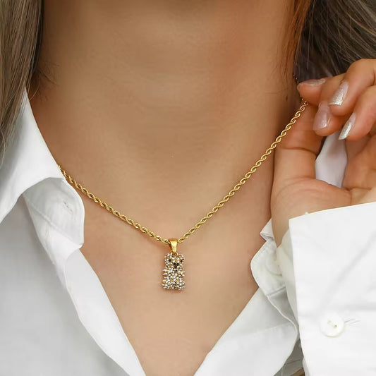 Bling Bear Necklace