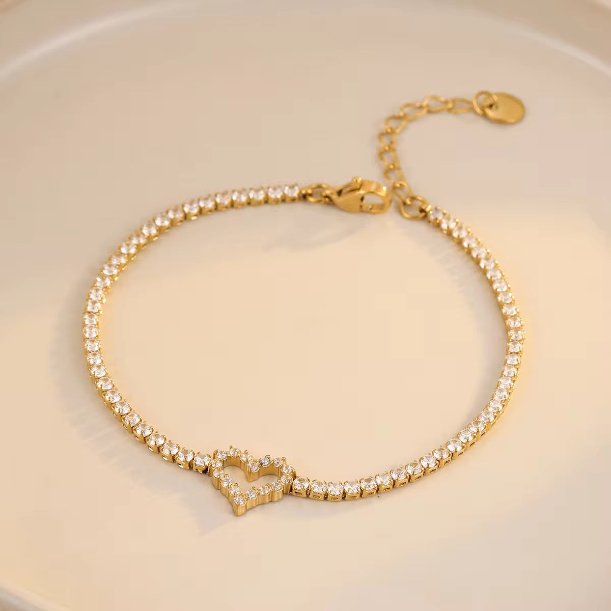 Heart Tennis Bracelet
