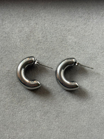 Silver Echo Hoops