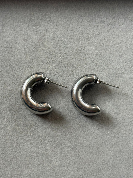 Silver Echo Hoops