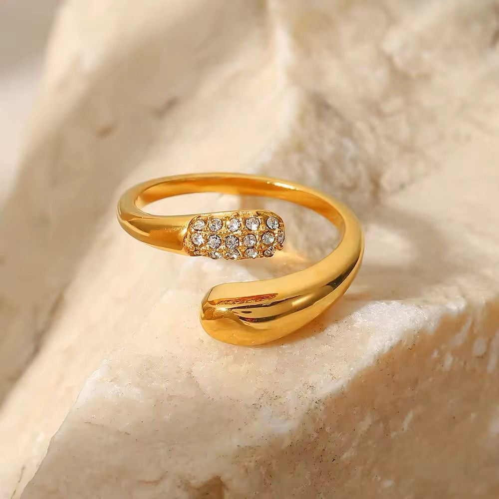 Half and Halo Ring (Adjustable)