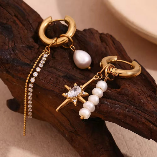 Paired Contrast Earrings