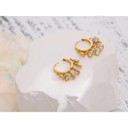 Golden Raindrop Hoops