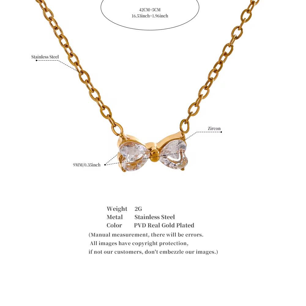 Sweet Knot Necklace (Gold)